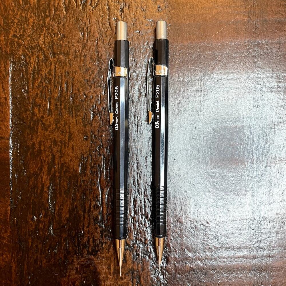 Vintage Pentel P205 0.5mm Mechanical Pencil Lot of 2 Made in Japan Drafting